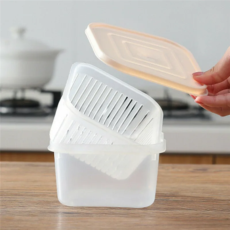 Kitchen Fruit Vegetable Drain Sealed Box Plastic Square Food Storage Boxes Refrigerator Crisper Container Organizer Home Storage
Kitchen Fruit Vegetable Drain Sealed Box Plastic Square Food Storage Boxes Refrigerator Crisper Container Organizer Home Storage