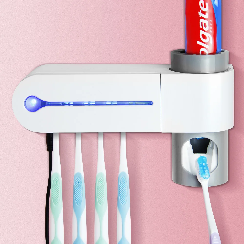 Antibacteria UV Toothbrush Holder Automatic Toothpaste Dispenser Sterilize Home Cleaner Sterilize Bathroom Accessories Set
Antibacteria UV Toothbrush Holder Automatic Toothpaste Dispenser Sterilize Home Cleaner Sterilize Bathroom Accessories Set