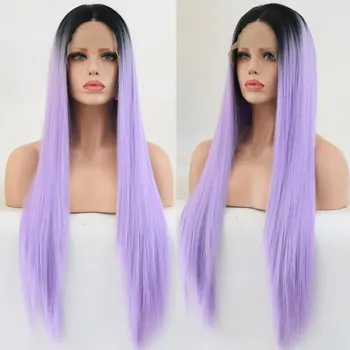 Black Roots Ombre Purple Straight Synthetic 13*3 Lace Front Wig Hand Tied Heat Resistant Fiber Hair Middle Parting For Women Wig
Black Roots Ombre Purple Straight Synthetic 13*3 Lace Front Wig Hand Tied Heat Resistant Fiber Hair Middle Parting For Women Wig