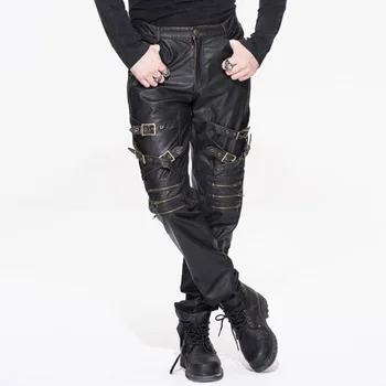 Devil Fashion Men Punk Rock Leather Pants Streetwear Casual Straight Trousers Male Fashion Hight Quality PU Casual Pants
Devil Fashion Men Punk Rock Leather Pants Streetwear Casual Straight Trousers Male Fashion Hight Quality PU Casual Pants
