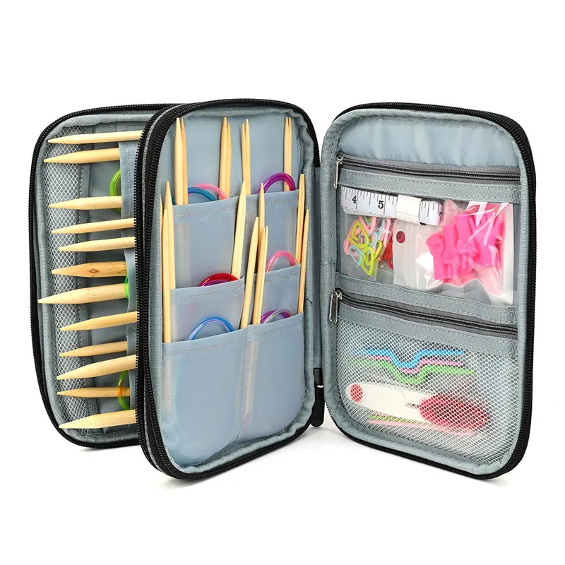 KOKNIT 18pcs Circular Knitting Needles Set Scissors Markers Sewing Accessories Set DIY Yarn Craft Weave Knit Tools With Bag (2)