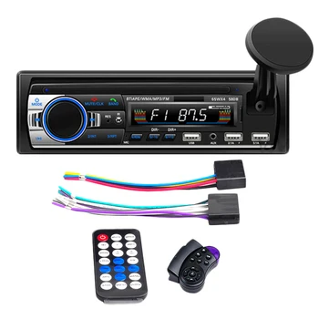Car Multimedia Car Stereo Single Din BT o and Calling Built-In Microphone WMA 3USB Auxiliary Input FM Radio Receiver ISO Por