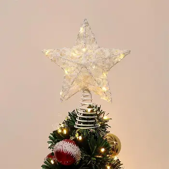 20X24 Cm Christmas Tree Topper Star With 15 LED String Lights For Christmas Home Party Decoration Xmas Supplie (Without battery)
20X24 Cm Christmas Tree Topper Star With 15 LED String Lights For Christmas Home Party Decoration Xmas Supplie (Without battery)
