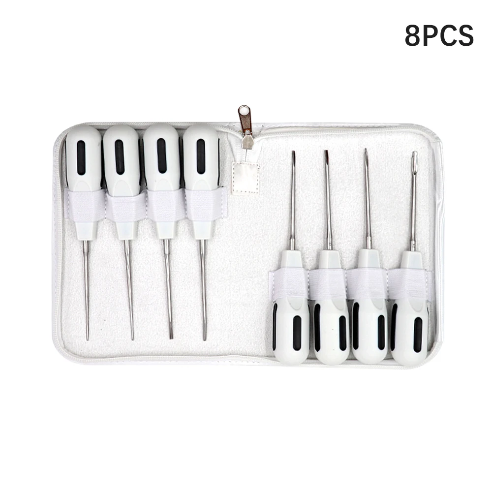 8Pcs Dental Surgery Extracting Apical Root Elevator Stainless Steel with Plastic Handle Dental Instrument Luxating Lift Elevator
8Pcs Dental Surgery Extracting Apical Root Elevator Stainless Steel with Plastic Handle Dental Instrument Luxating Lift Elevator