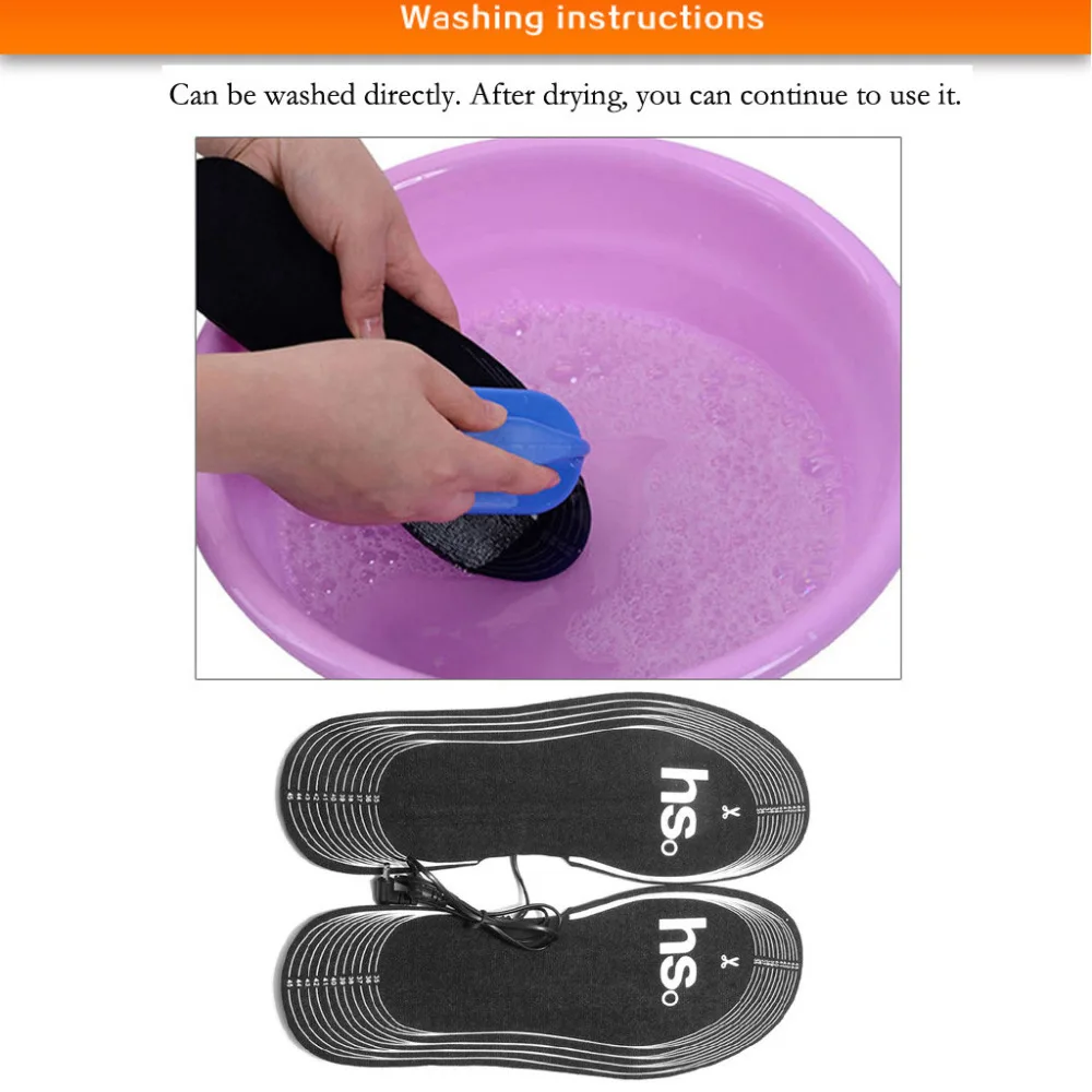 4.5V Heated Shoe Insoles Foot Warmer Sock Mat Winter Outdoor Sports Heating #4N15 (5)