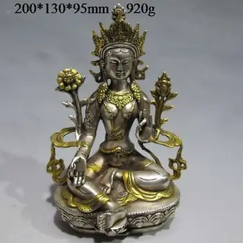 20cm China Tibet Silver BRASS Gilt Tibetan Buddhism Statue - White Tara Buddha copper tools wedding Decoration Brass BRASS 
20cm China Tibet Silver BRASS Gilt Tibetan Buddhism Statue - White Tara Buddha copper tools wedding Decoration Brass BRASS