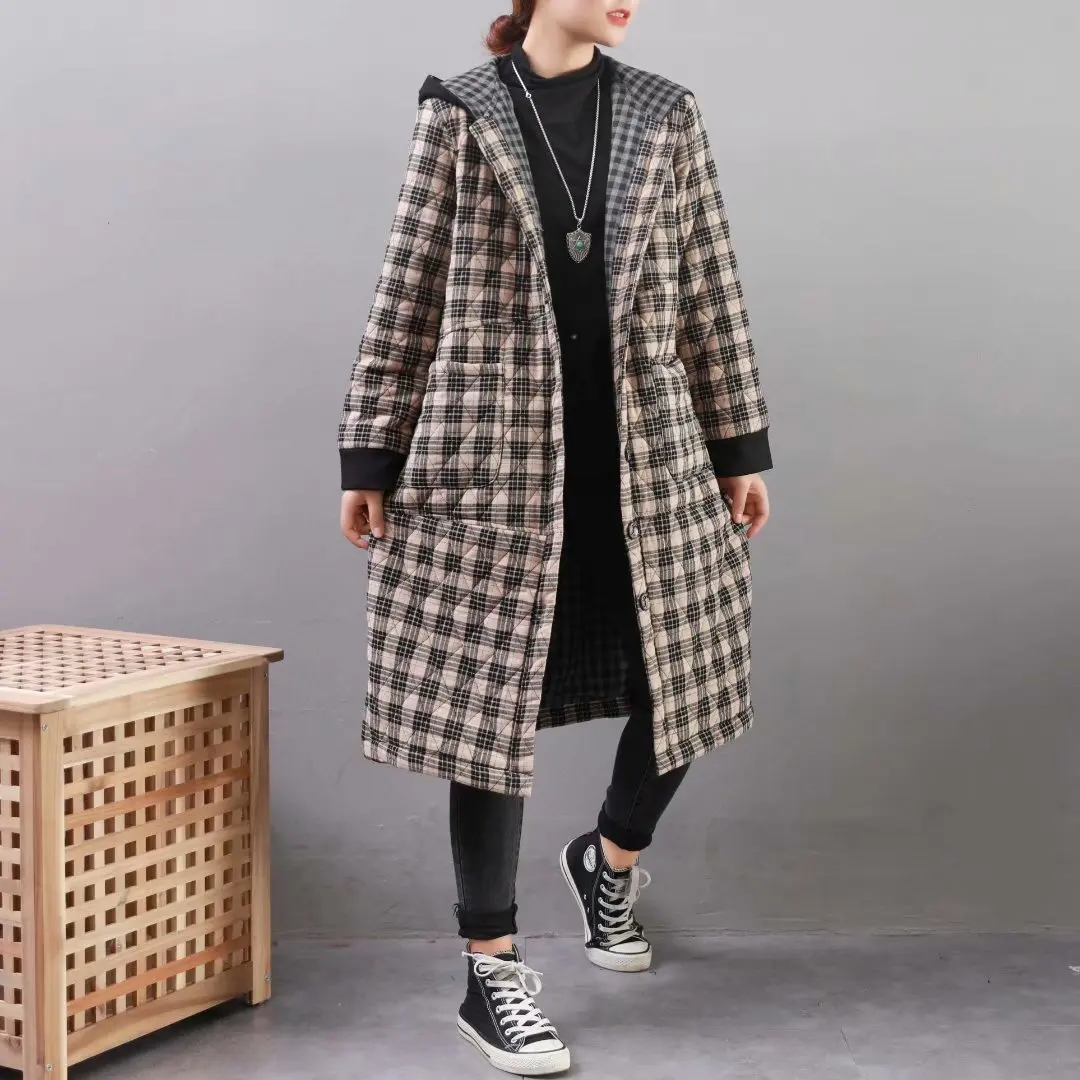 Origional 2019 Winter New Style Cotton-padded Clothes Hooded Rhombus Mid-length Plaid Retro Loose-Fit Blouse Padded Coat
Origional 2019 Winter New Style Cotton-padded Clothes Hooded Rhombus Mid-length Plaid Retro Loose-Fit Blouse Padded Coat