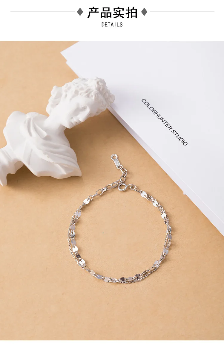 S925 Silver Tile Double-layer Bracelet Simple Creative Design Beautiful Art Lady Temperament Bracelet
S925 Silver Tile Double-layer Bracelet Simple Creative Design Beautiful Art Lady Temperament Bracelet