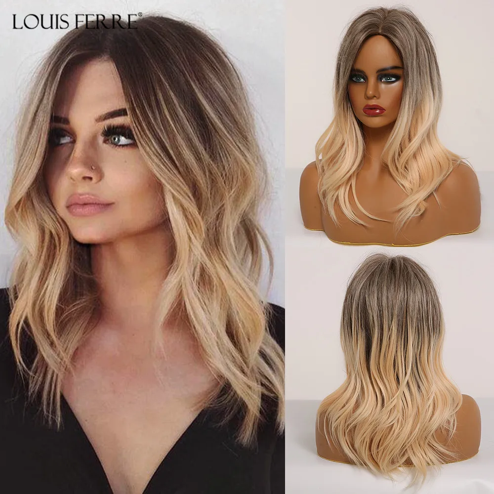 LOUIS FERRE Medium Length Ombre Black Brown Blonde Synthetic Wig Side Part Water Wave Cosplay Wig for Woman Heat Resistant Fibre
LOUIS FERRE Medium Length Ombre Black Brown Blonde Synthetic Wig Side Part Water Wave Cosplay Wig for Woman Heat Resistant Fibre