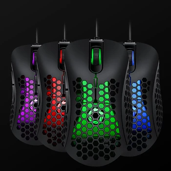 USB Wired Gaming Mouse RGB Gamer Mouse 6 Buttons 1600 DPI Honeycomb Hollow Ergonomic Design Wired Mouse For PC Desktop Laptop
USB Wired Gaming Mouse RGB Gamer Mouse 6 Buttons 1600 DPI Honeycomb Hollow Ergonomic Design Wired Mouse For PC Desktop Laptop