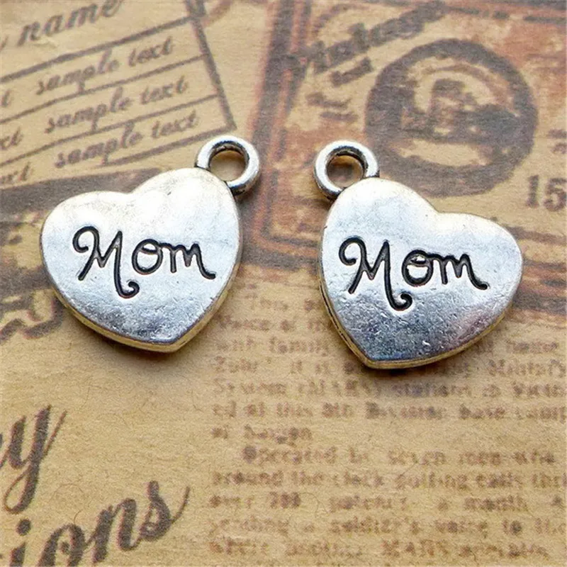 100Pcs/lot Antique Silver Heart Charms 18*14MM Letter Mom Charms for Jewelry Making
100Pcs/lot Antique Silver Heart Charms 18*14MM Letter Mom Charms for Jewelry Making