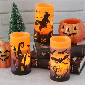 3pcs Real Wax LED Pillar Candles With Bats Decal Flameless Safe Bright Battery Operated For Halloween Decor Candles For Kids
3pcs Real Wax LED Pillar Candles With Bats Decal Flameless Safe Bright Battery Operated For Halloween Decor Candles For Kids
