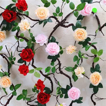 Fake Peony Vine Simulation Round Artificial Flower Rattan Wedding Decoration Foam Root Vines Christmas Decorations for Home
Fake Peony Vine Simulation Round Artificial Flower Rattan Wedding Decoration Foam Root Vines Christmas Decorations for Home