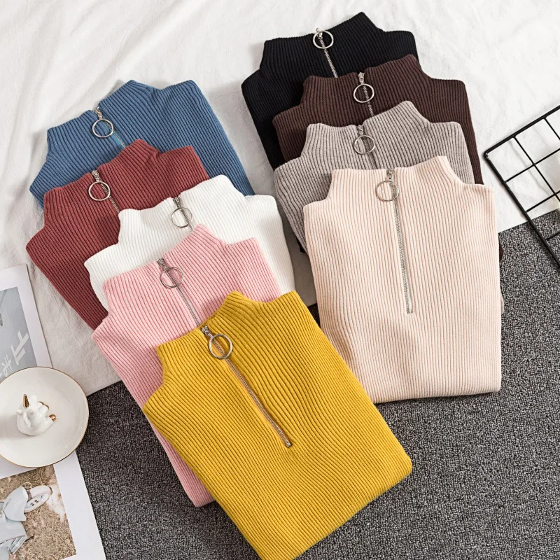 New Zipper Turtleneck Sweater Women Autumn Winter Solid Knitted Pullover Slim Soft Jumper Sweater Female Knit Tops Pull Femme
New Zipper Turtleneck Sweater Women Autumn Winter Solid Knitted Pullover Slim Soft Jumper Sweater Female Knit Tops Pull Femme