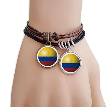 Colombia National Flag Soccer Football Bracelet Double Leather Rope Wristband Couple Set
Colombia National Flag Soccer Football Bracelet Double Leather Rope Wristband Couple Set