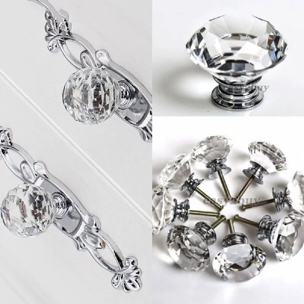 16Pcs Crystal Door Pull Crystal Glass Cabinet Knob Diamond Shape Crystal Door Pull 40mm Drawer Cupboard Handle Pulls
16Pcs Crystal Door Pull Crystal Glass Cabinet Knob Diamond Shape Crystal Door Pull 40mm Drawer Cupboard Handle Pulls