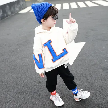 YK2085 2020 winter new boy loose sports suit casual hooded large letters hit color foot mouth thread two-piece suit 
YK2085 2020 winter new boy loose sports suit casual hooded large letters hit color foot mouth thread two-piece suit