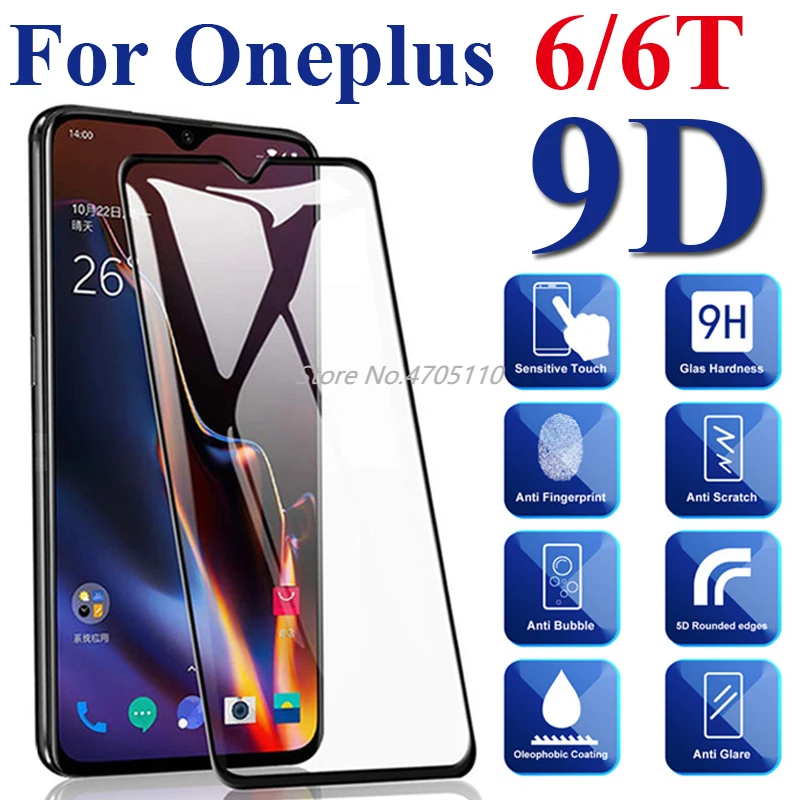 9d закаленное стекло для Oneplus 6T защита экрана 6 41 дюйма полное покрытие 1plus One +