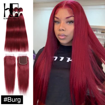 HJ Weave Beauty Human Hair Bundle With Closure Brazilian Straight Remy Hair 4/99J /BURG/33 Pre Colored Hair Weave Bundles
HJ Weave Beauty Human Hair Bundle With Closure Brazilian Straight Remy Hair 4/99J /BURG/33 Pre Colored Hair Weave Bundles