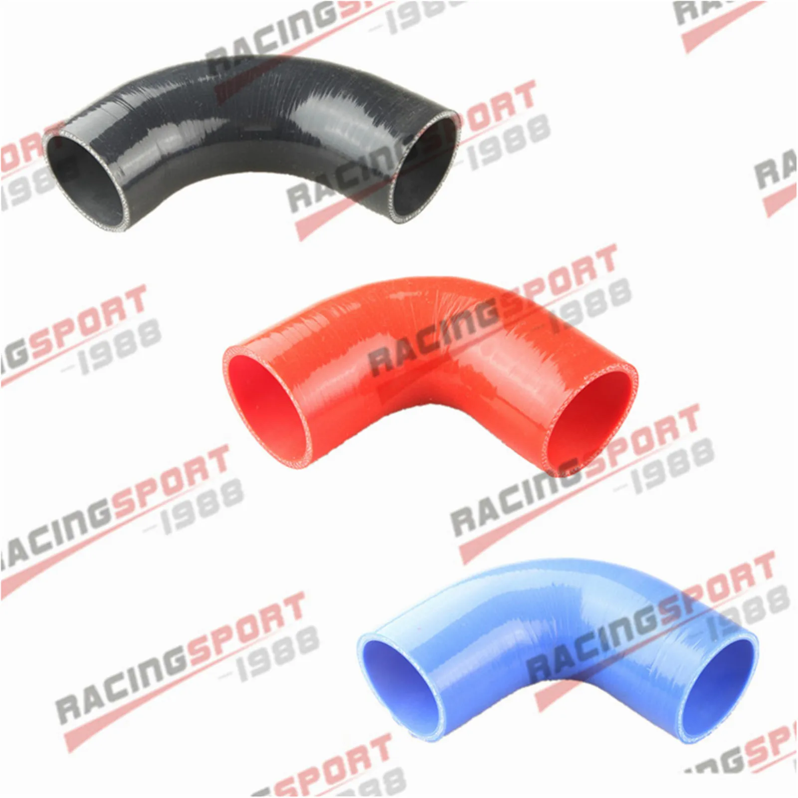 

Universal Silicone Tubing Hose Connector Intercooler Turbo Intake Pipe Coupler Hose 90 Degrees 3.5"(89mm) Black