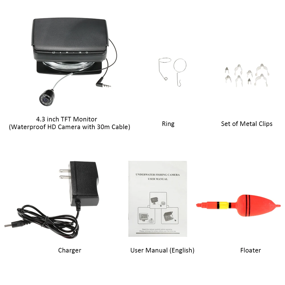 Night Vision Fish Finder 30M Professional Fishing Camera Underwater 4.3" Color Monitor 800TVL HD CAM 8pcs Infrared LED
Night Vision Fish Finder 30M Professional Fishing Camera Underwater 4.3" Color Monitor 800TVL HD CAM 8pcs Infrared LED