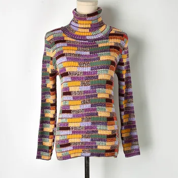 2020 spring autumn colorful knitted woolen sweater with a small fragrant high collar pullover
2020 spring autumn colorful knitted woolen sweater with a small fragrant high collar pullover