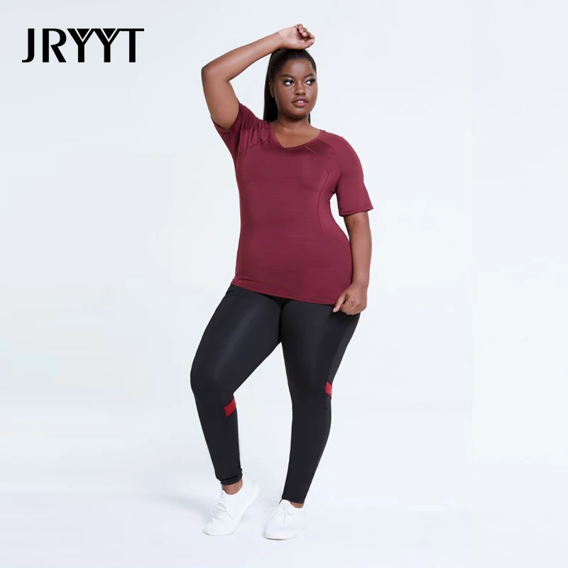 JRYYT Summer Quick-Drying Plus Size Sport T-shirt Women Fitness Breathable Slim Workout Tops Female 4XL Athletic Activewear 2021 JRYYT Summer Quick-Drying Plus Size Sport T-shirt Women Fitness Breathable Slim Workout Tops Female 4XL Athletic Activewear 2021