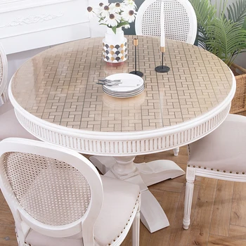 HAZY PVC Round Tablecloth Waterproof Dining Table Cover Champagne Gold Plaid Table Cloths Protect the Desktop Soft Glass
HAZY PVC Round Tablecloth Waterproof Dining Table Cover Champagne Gold Plaid Table Cloths Protect the Desktop Soft Glass