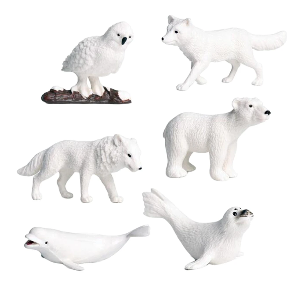 Фото Фигурки животных в скандинавском стиле 6 шт. фигурка полярного - купить