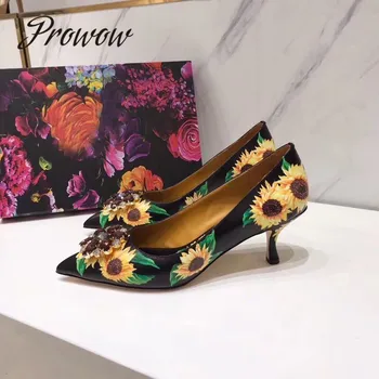 Prowow New Genuine Leather Sexy Pointed Toe Spring Summer Pumps Crystal Floral Slip On Luxury Pumps Shoes Women
Prowow New Genuine Leather Sexy Pointed Toe Spring Summer Pumps Crystal Floral Slip On Luxury Pumps Shoes Women