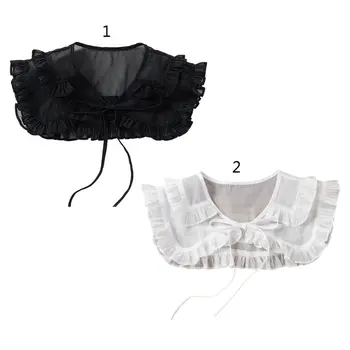 Preppy Style Women Doll Tiered Ruffles Fake Collar Shouder Wrap Student Adjustable Ribbon Bowknot Bottoming Shirt Shawl 
Preppy Style Women Doll Tiered Ruffles Fake Collar Shouder Wrap Student Adjustable Ribbon Bowknot Bottoming Shirt Shawl