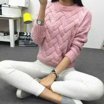 Woman Sweater Girl Pink Sweater Korean Autumn Winter Knit Top Pullover Long Sleeve
Woman Sweater Girl Pink Sweater Korean Autumn Winter Knit Top Pullover Long Sleeve