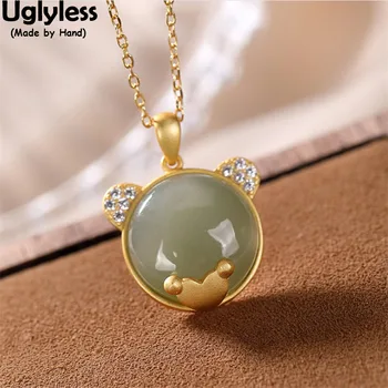 Uglyless Lovely Bear Pendants Necklaces Bracelets Studs Earrings for Women Jade Animals 925 Silver Gifts Jewelry sets for Girls
Uglyless Lovely Bear Pendants Necklaces Bracelets Studs Earrings for Women Jade Animals 925 Silver Gifts Jewelry sets for Girls
