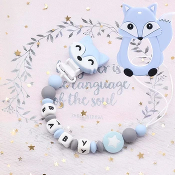 Custom Name Handmade Silicone Pacifier Chains Safe Teething Nipple Chain Baby Cute Fox Teether Pacifier Clips Support Chain
Custom Name Handmade Silicone Pacifier Chains Safe Teething Nipple Chain Baby Cute Fox Teether Pacifier Clips Support Chain