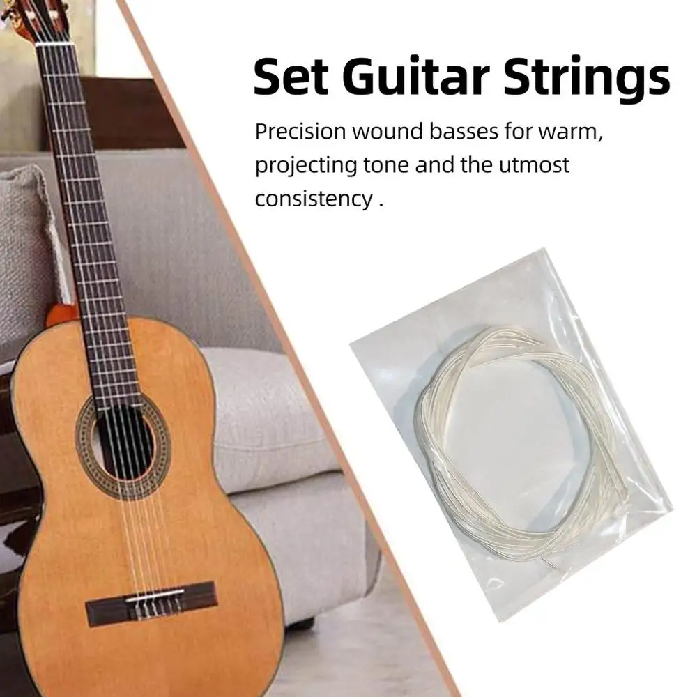 Guitar Strings Clear Silver Nylon Strings Set for Classical Guitar 1M 1-6 E B G D A E,Guitarra Bass Parts & Accessories Set
Guitar Strings Clear Silver Nylon Strings Set for Classical Guitar 1M 1-6 E B G D A E,Guitarra Bass Parts & Accessories Set