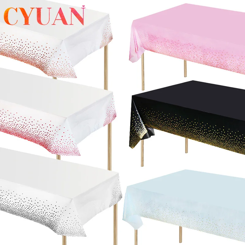 CYUAN 137x274cm Plastic Rose Gold Dot Tablecloth Rectangle PVC Oilproof Table Cover Disposable Table Cloth For Wedding Party
CYUAN 137x274cm Plastic Rose Gold Dot Tablecloth Rectangle PVC Oilproof Table Cover Disposable Table Cloth For Wedding Party