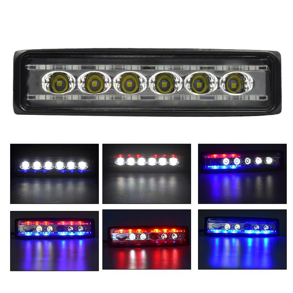 6 inch Car LED Work Light Bar 12V 24V Off-road SUV Truck Red&Blue Strobe Lamp Headlights IP67 18W 6-LED White Light CE
6 inch Car LED Work Light Bar 12V 24V Off-road SUV Truck Red&Blue Strobe Lamp Headlights IP67 18W 6-LED White Light CE