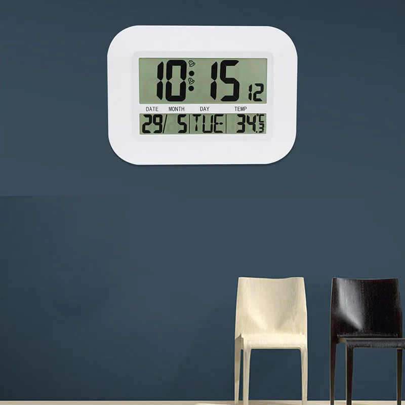 

Decorative Digital Wall Alarm Clock Table Desktop Calendar Temperature Thermometer Humidity Hygrometer Radio Controlled Clocks