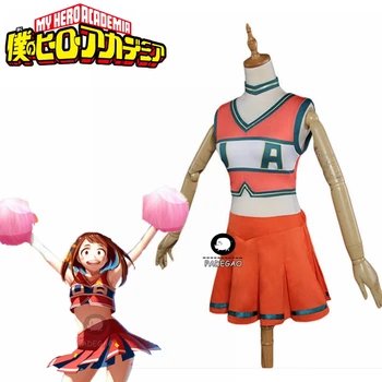 

My Hero Academia Boku No Hero Academia Cosplay Asui Tsuyu OCHAKO URARAKA Cheerleader Uniform Anime Costume Women