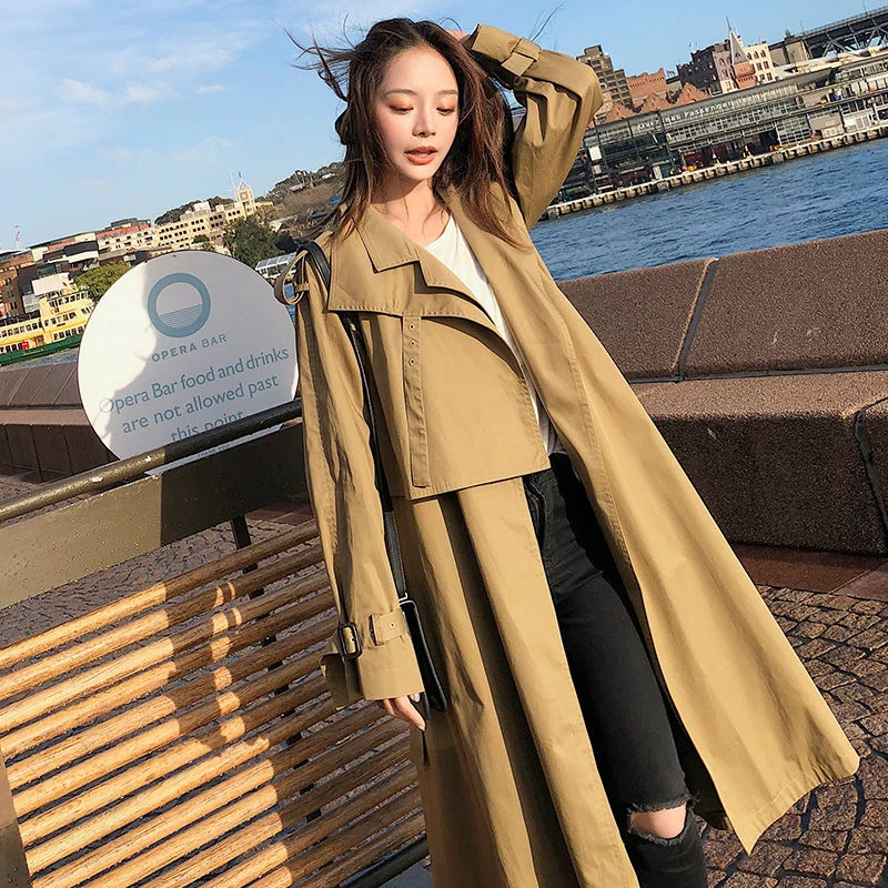 2019 Autumn New Women's Casual Trench Coat Outwear Adjustable Waist Slim Office Coat Chic Epaulet Design X-long Trench D282
2019 Autumn New Women's Casual Trench Coat Outwear Adjustable Waist Slim Office Coat Chic Epaulet Design X-long Trench D282