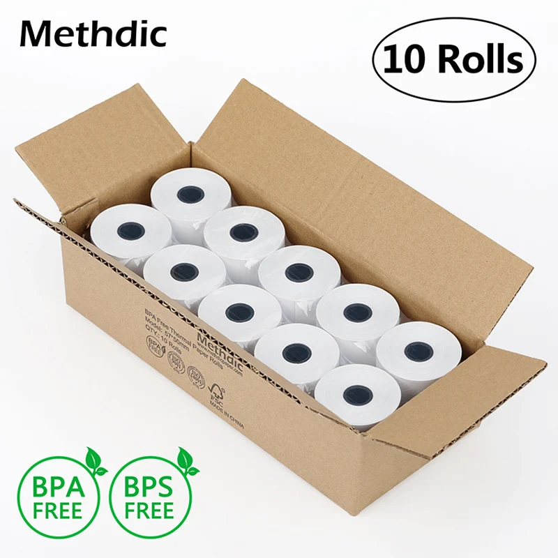 

Methdic 10rolls 57x50mm Thermal Receipt Paper Rolls BPA/ BPS Free Cash Register Receipt Roll