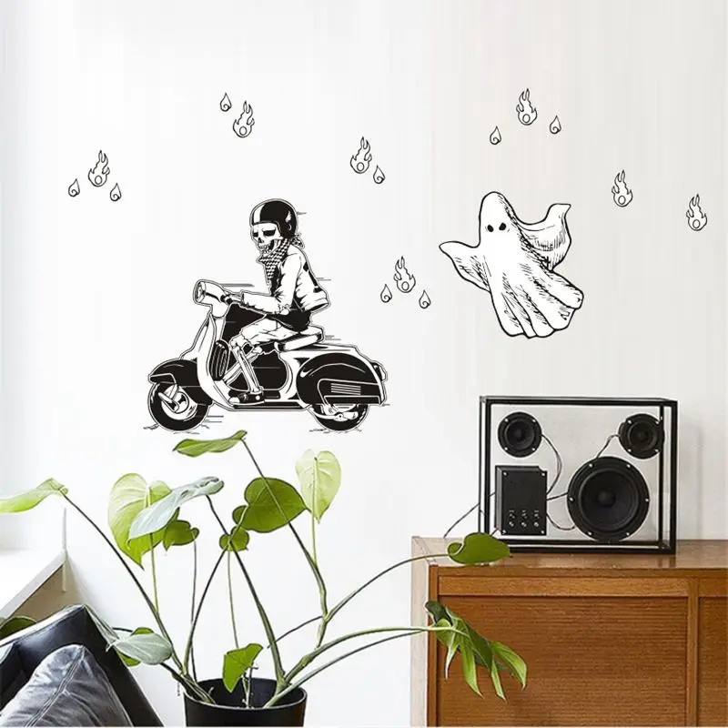 Home Halloween Decorative Wall Sticker Novelty PVC Vinyl Art PVC Sticker Skull Rides A Motorcycle. vc
Home Halloween Decorative Wall Sticker Novelty PVC Vinyl Art PVC Sticker Skull Rides A Motorcycle. vc