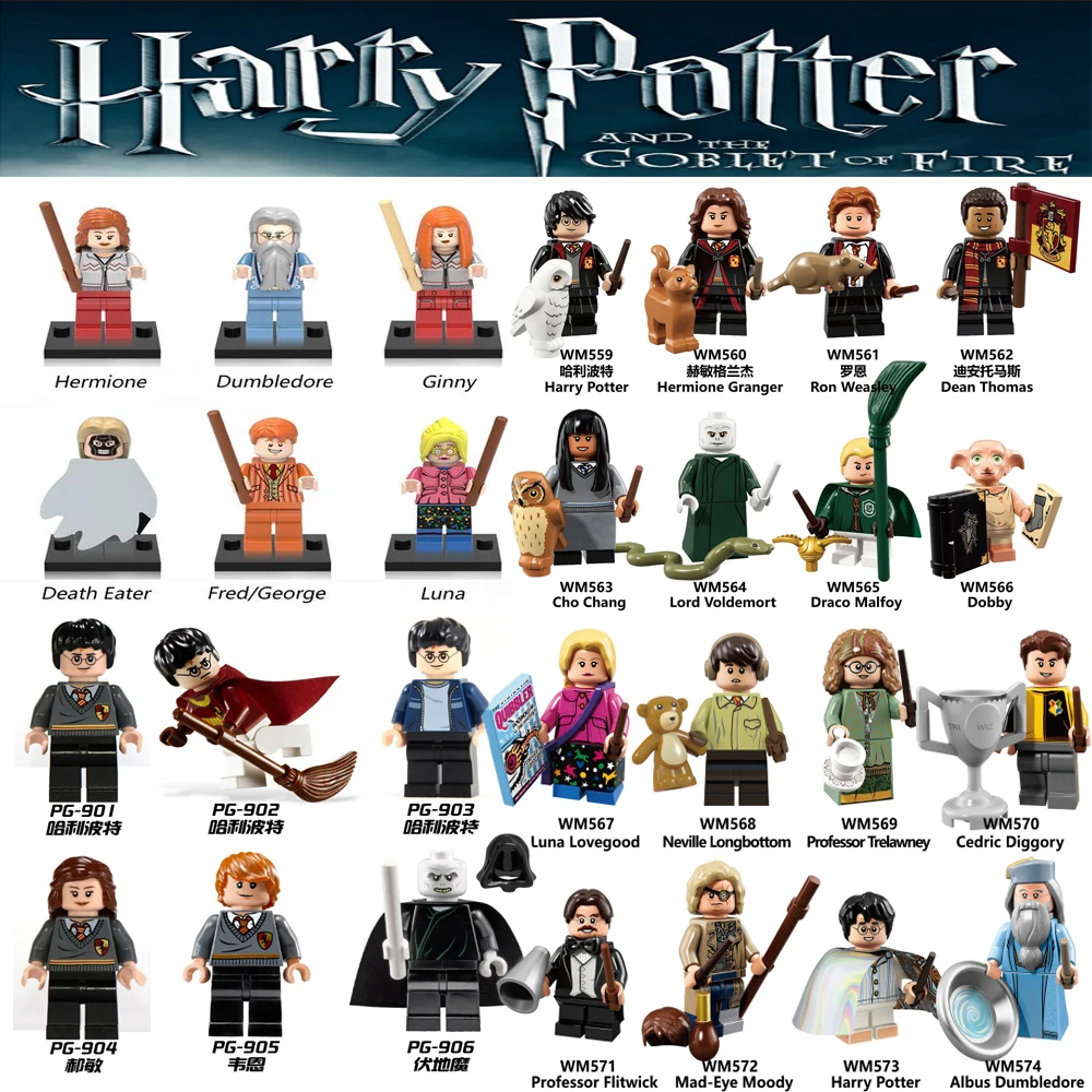 For Magic series Harri Figure Hermione Ron Snape Rubeus Dobby Hagrid Luna Seamus Voldemort Dumbledore Brick Building Blocks Toys
For Magic series Harri Figure Hermione Ron Snape Rubeus Dobby Hagrid Luna Seamus Voldemort Dumbledore Brick Building Blocks Toys