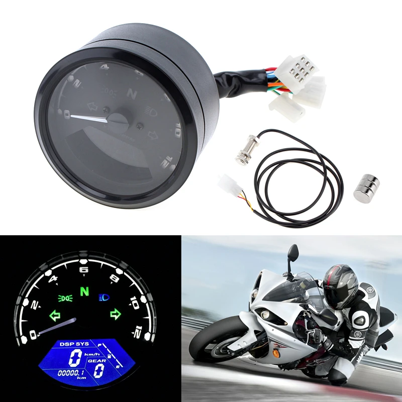 12000RPM LED Backlight Signal Light Tachometer Speedometer Odometer for Motorcycle Scooter Golf Carts ATV
12000RPM LED Backlight Signal Light Tachometer Speedometer Odometer for Motorcycle Scooter Golf Carts ATV