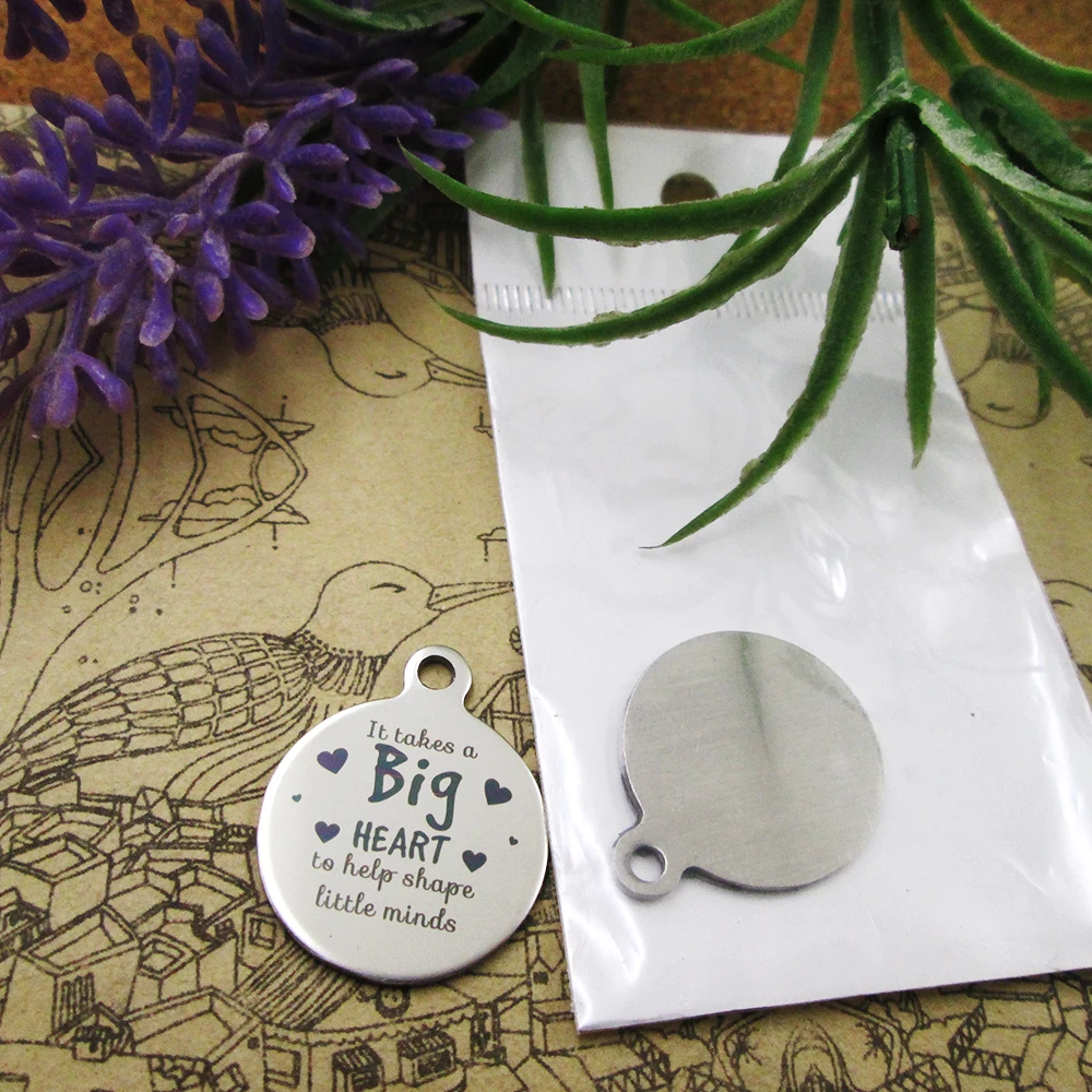 20pcs--"It takes a BIG heart to help shape..."stainless steel charms 5 styles for choosing DIY Charms for necklace bracelets
20pcs--"It takes a BIG heart to help shape..."stainless steel charms 5 styles for choosing DIY Charms for necklace bracelets