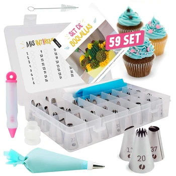 59pcs/set Cake Decorating Tools Icing Piping Nozzles Tips Baking Tools Kit Turntable Pastry Nozzles For Cream Confectionery Bags
59pcs/set Cake Decorating Tools Icing Piping Nozzles Tips Baking Tools Kit Turntable Pastry Nozzles For Cream Confectionery Bags