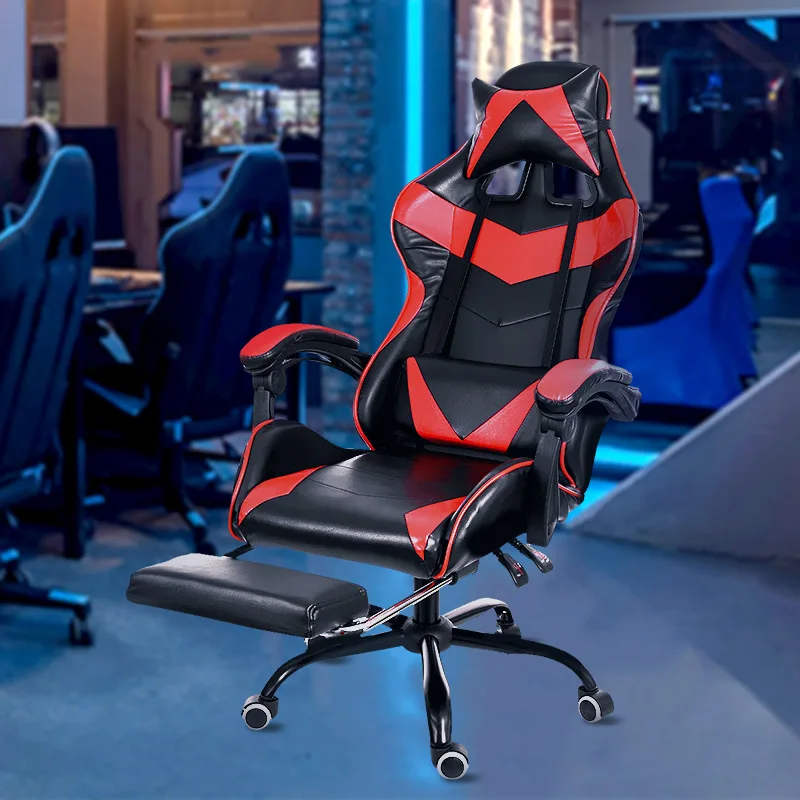 Reclining Office Chair WCG Computer Gaming Chair Leather Office Furniture Internet Cafe Gamer Chair Armchair Footrest Reclining Office Chair WCG Computer Gaming Chair Leather Office Furniture Internet Cafe Gamer Chair Armchair Footrest