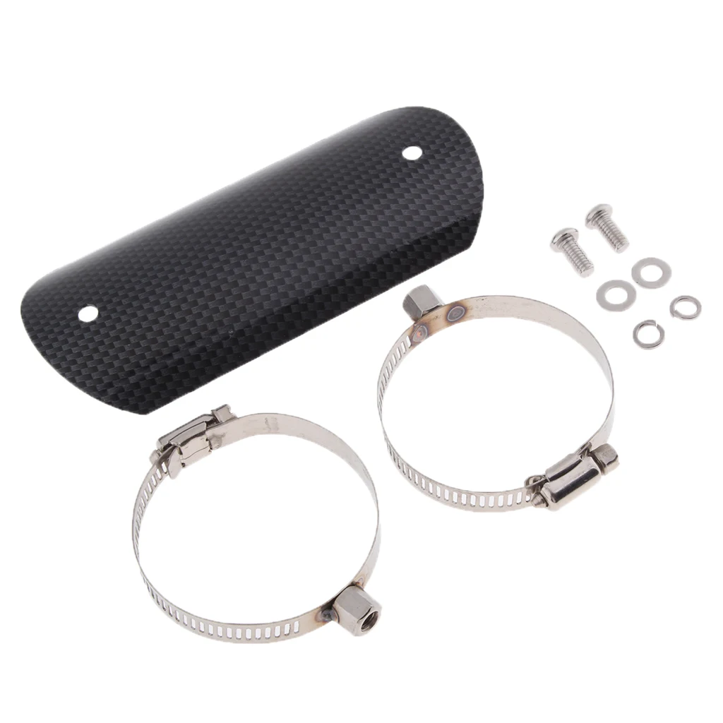 Universal Motorcycle Exhaust Muffler Pipe Heat Shield Heel Guard Flame Heat Protection - 5.5 inch 140mm (Black) Universal Motorcycle Exhaust Muffler Pipe Heat Shield Heel Guard Flame Heat Protection - 5.5 inch 140mm (Black)