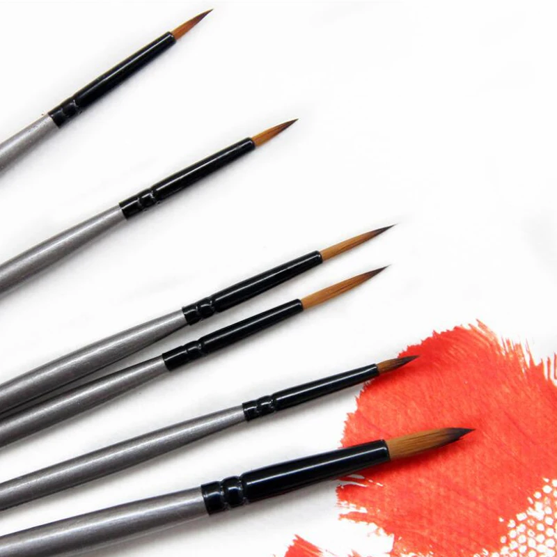 Nylon Hair hook line pen Set Short Handle Artist Paint Brush Round Shape line for Watercolor Painting Brush Set Artist 6Pcs/Set
Nylon Hair hook line pen Set Short Handle Artist Paint Brush Round Shape line for Watercolor Painting Brush Set Artist 6Pcs/Set