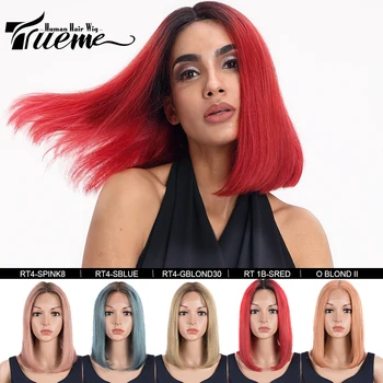 Trueme Ombre Red Middle Part Lace Front Wig 12 Inch Short Bob Lace Front Human Hair Wigs Orange Golden Blonde Silver Blue Pink
Trueme Ombre Red Middle Part Lace Front Wig 12 Inch Short Bob Lace Front Human Hair Wigs Orange Golden Blonde Silver Blue Pink